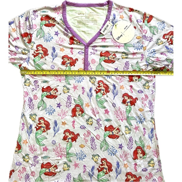 NWT Little Sleepies Part of Her World Women's Short Sleeve Pajama Top Small - Picture 3 of 5
